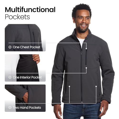 Image of Weatherproof Men's Softshell Jacket - Wind & Water Resistant - Breathable, Lightweight Outdoor Coat