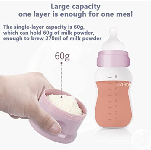 Image of Mini Baby 4 Layers Bear Style Portable Food Grade Material Food Storage Box Toddle Snacks Box Baby Milk Powder Container(blue))