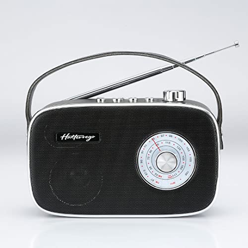 Radio rétro AM/FM Halterrego Bluetooth V5.0 avec lecteur USB et micro SD noir