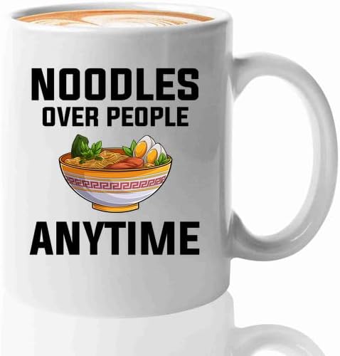 Ramen Coffee Mug 11oz White -Noodles over people - Food Lovers chicken pumpkin vegan pantry spicy noodles
