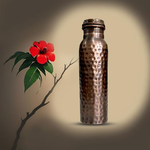 PRURA, ayurvedische Kupfer-Wasserflasche, auslaufsicheres naturreines Kupfergefäß 900ml/30oz – Ansicht 3