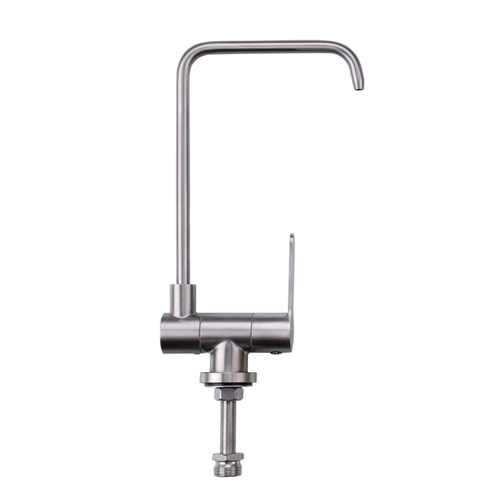 Aycdl Kitchen Faucet Water Filter Folding Swivel Stainless Steel Single Cold Water Kitchen Sink Faucets Brushed-B