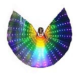 AIHANCH LED Butterfly Wings Light Up Wings Belly Dance Costume Isis Glow Angel Dance Wings for Halloween Christmas Party (Multicolored)