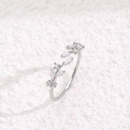 Dainty Rings Open Adjustable Ring Leaf Ring for Women Dainty Stackable Rings for Women - Image 6