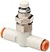 SMC AS3001F-11-3 Air Flow Control Valve with Push-to-Connect Fitting, PBT & Nickel Plated Brass, In-Line, Body Size 3/8", 3/8" Tube OD x 3/8" Tube OD