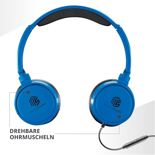 Music Sound | Bügelkopfhörer mit Kabel Over Ear Basic | On-Ear-Kopfhörer Faltbarer Kopfbügel mit...