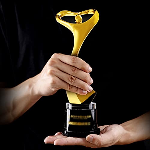 Trofeeën Aangepaste Vergulde Danskristalmedailles Op Maat Gemaakte Souvenirs Voor Vieringen Trofeeën Voor Belettering Van Hars (Color : Gold, Size : 27 * 9cm) - Image 3