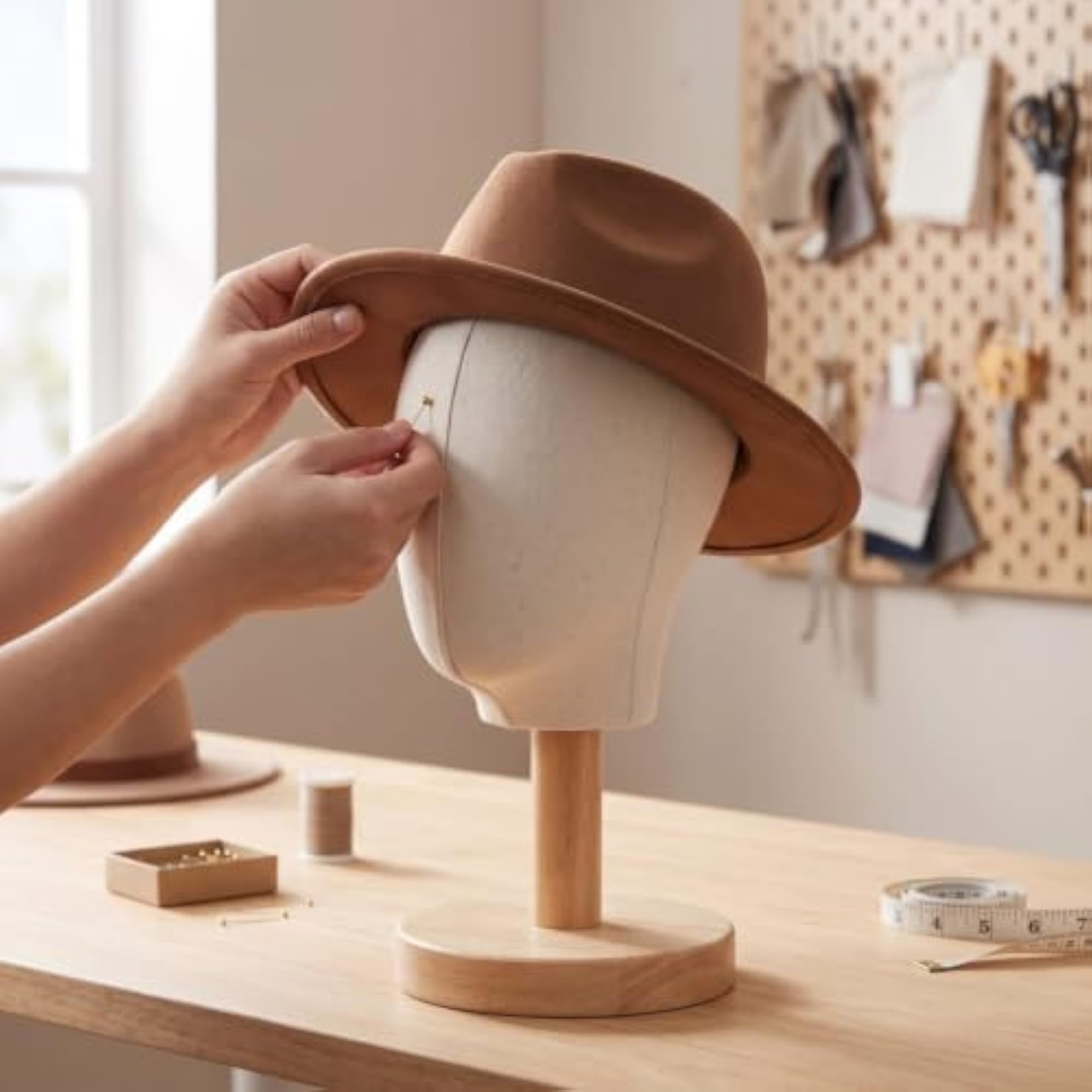 Tabletop Head Stand for Milliners and Salons