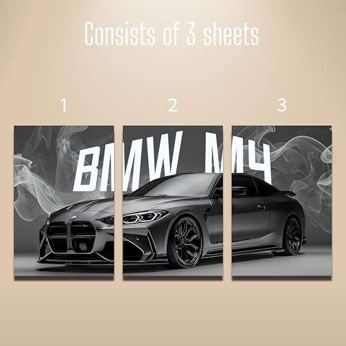 Image of Posternet BMW Super Car Split Poster Set - 12x18 Inch Wall Art Prints for Bedroom, Living Room & Office Decor (Pack of 3, Split Design)