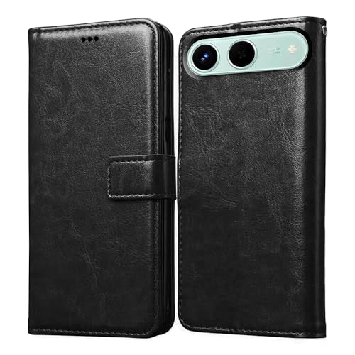 Image of Flip Cover Back Case for Tecno Spark Go 5G | Premium Leather Finish | Inbuilt Pockets & Stand | Flip Cover Back Case for Tecno Spark Go 5G (Black)