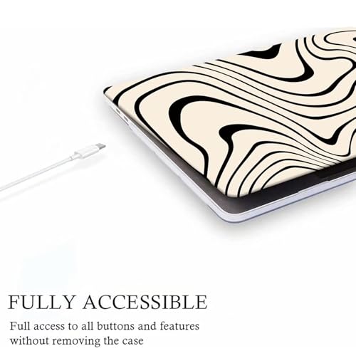 Image of Fancity Compatible with MacBook Air 13 inch Case M5 2026 M4 2025 M3 M2 2024-2022 A3449 A3240 A3113 A2681 with Touch ID, Rubberized Plastic Hard Shell Air 13.6 Case & Keyboard Cover, Black Line