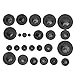 25Pcs Alto Saxophone Pads - Real Sheepskin Ing Sound Hole Accessories with ABS ISound Board for Easy Repair (Black)
