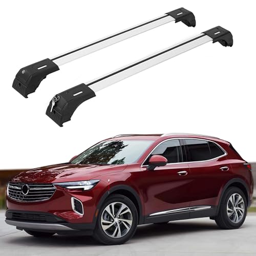 ERKUL 220lbs Roof Rack Cross Bars for Buick Envision 2021-2026 | Aluminum Crossbars with Anti Theft Lock for Rooftop | Compatible with Flush Rails - Silver