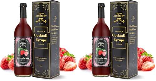 Image of Liquid Alchemist Strawberry Syrup for Drinks - Real Ingredients Make our Strawberry Puree for Drinks a Perfect Margarita Mix - Our Flavored Syrup is Gluten & Dairy Free (25.4 oz) (Pack of 2)