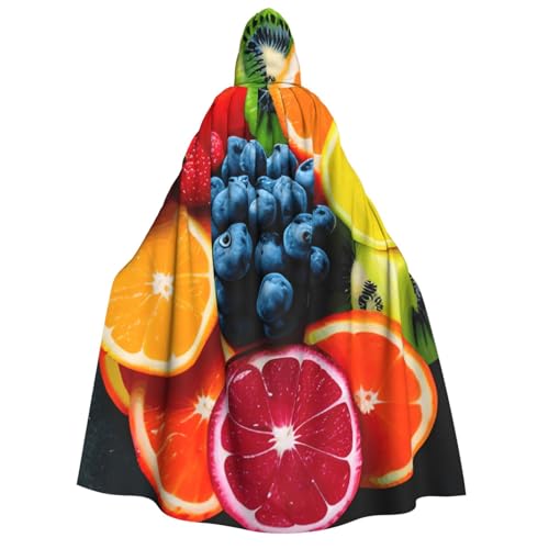 Cape à capuche fruits arc-en-ciel pour adulte, l'audace du bal masqué