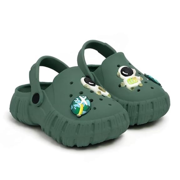Image of Unisex Kids Clogs Soft Anti Skid Mules Sandals with Adjustable Back Strap Indoor & Outdoor Slipper for Boys & Girls Everyday Use Waterproof Jibbex Slides