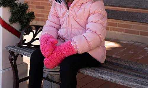 Funky Junque Kids Sherpa Lined Winter Mittens - Soft Ribbed Knit with Fuzzy Cuff - Warm Hand Warmers for Ages 1-43