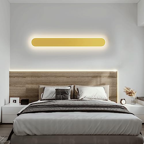 Plafonnier LED moderne linéaire doré à intensité variable pour le salon - 3