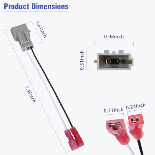 Jayubien 72-5512 Speaker Wiring Harnesses Compatible with Ford F150 F250 F350 Ranger Explorer Bronco Mustang Expedition Lincoln Mercury Mazda 2PIN 4PCS Car Door Speaker Wire Adapter Connector by JAYUBIEN - Image 6