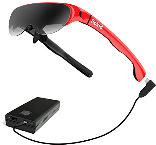 Rokid Air AR Glasses Augmented Reality Wearable Tech Headsets Smart Glasses for Movie Video Display,Myopia Friendly Portable Massive Screen with 1080P OLED Dual Display,43°FoV, 55PPD