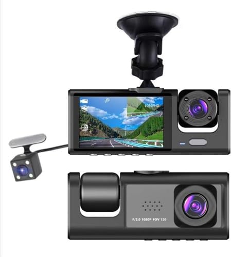 Dash Cam Auto 3 Lenti Full HD 1080P, Tripla Videocamera