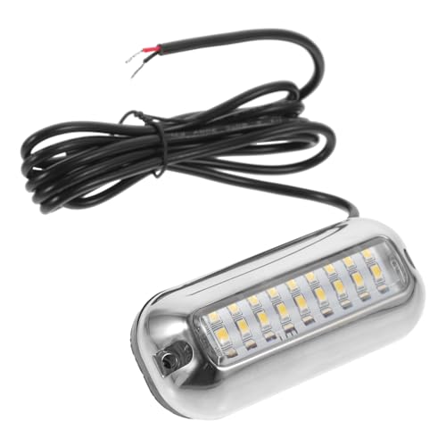 PartyKindom Underwater LED Lights White Navigation Boat Transom Lighting Stainless Steel Housing Shockproof Deck Lamp for Ships and Boats