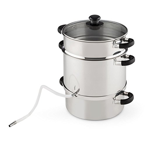 KLARSTEIN Applebee – Elektrischer Dampfentsafter, Edelstahl Fruchtentsafter, 1500 W Starkes Heizelement, integriertes 1500 W, 8 L Volumen, Ø 25 cm, Cool-Touch-Griffe, inkl. Zubehör, Silber - 8