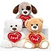 Imagen de Yeqivo Lindo Osito de Peluche marrón Claro con corazón Rojo