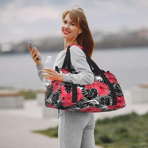 Sac de week-end imprimé hibiscus pour vos escapades et voyages
