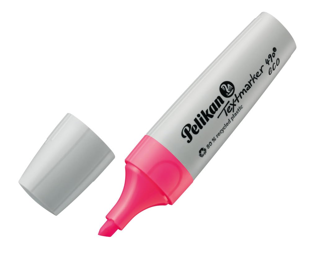 Pelikan Textmarker 490 Bright Highlighters with 80% Recycled materials - Pack of 6, 3-Width Tip, Water-Based Ink - Image 4
