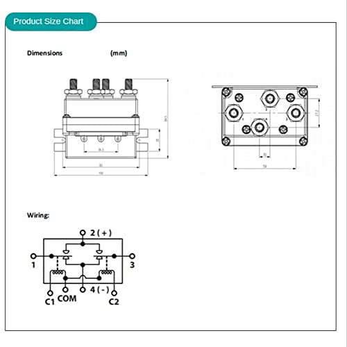 Relais de solénoïde de treuil 12V 500A pour commande de treuil universel 4WD - 2