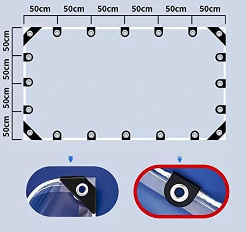 Transparent Tarpaulin PVC Rainproof Tarp with Metal Grommets Waterproof Tear-Proof Cold Resistant for Home Garden Greenhouse Truck Chicken Coop (Color : Clear, Size : 0.5x2m)