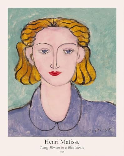 Affiche Henri Matisse Femme en chemisier bleu toile 30x40cm salon