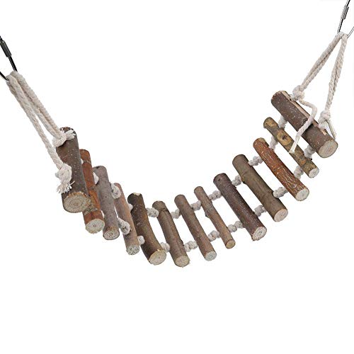 Parrot Natural Rope Wood Ladder Swing Toy Hanging Crawling Bridge Bird Ladder Rope Toys for Bird Parrot Climbing ChewingBird harness leash