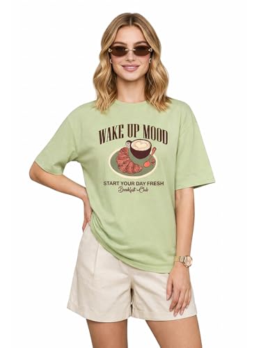 Image of JUNEBERRY Women's Oversized Graphic T-Shirt Retro Floral & Vintage Aesthetic Print, Loose Fit Casual Streetwear Tee, Trendy Baggy Style, (Sizes S-2XL)