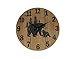 Mayrich Black Bear Print 15 Inch Diameter Round Wood Grain Wall Clock, Brown, One Size