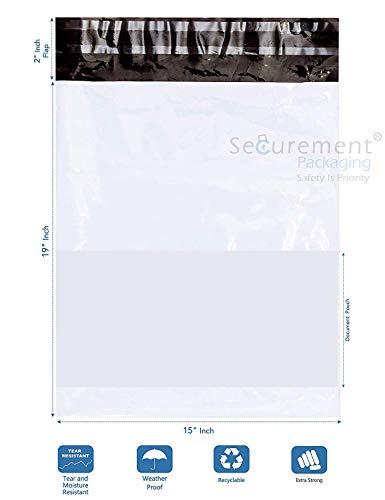 Image of Tamper Proof Courier Polybags with POD pouch (15 x 19 inches) - 100 Packs