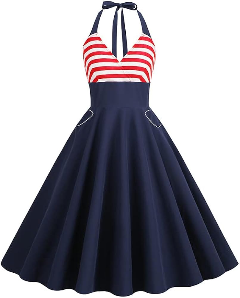 Amazon.com: 1950'S Retro Sailor Dress Vintage Halter Neck Amazon.com: 1950'S Retro Sailor Dress Vintage Halter Neck