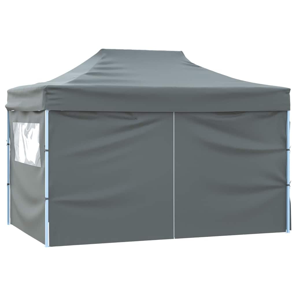 vidaXL Carpa Plegable Profesional 4 Paredes Acero Gris Antracita 3x4 m