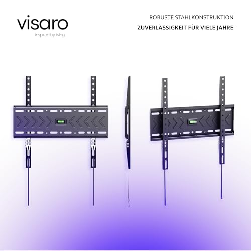 Visaro WMF75 TV Wandhalterung, Feste Halterung für 43-75 Zoll, Flach & Universal LED/LCD/OLED Fernseher, Max. VESA 400x400mm, bis zu 45kg – Bild 8