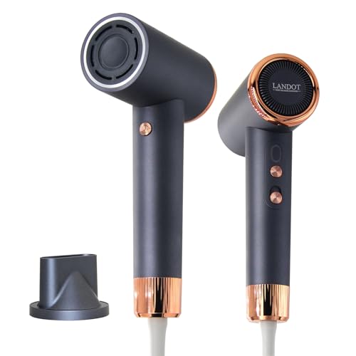LANDOT Secador de Pelo - Motor Sin Escobillas de 110000 RPM Secador Iónico Profesional con Concentrador - Protección Contra el Sobrecalentamiento - Bajo Nivel de Ruido