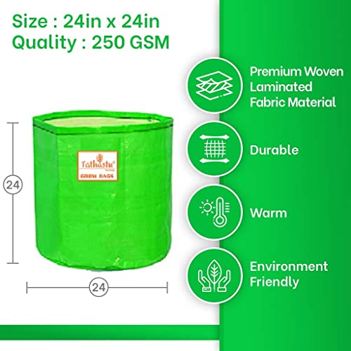 Image of Tathastu The Purity 24 inch X 24 inch Pack 3| 250 GSM Organics Terrace Home & Kitchen Gardening HDPE Circular 100% UV Treated Grow Bags (Plant Bags), Thick & Durable for Vegetable Fruits and Flower Plants