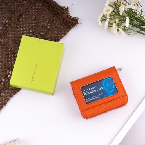 Image of XINNSTAR Genuine Small Wallet for Women, Slim RFID Blocking Credit Card Holder with ID Window, Compact Purses for Women with 31 Card Slots