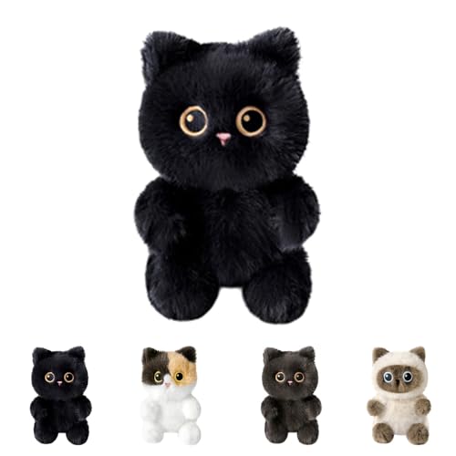Nuyiac Cat Stuffed Animals 2026 Cute Soft Plush Dolls 6 inch Cat Plush Animals Birthday Gift for Girls and Boys (Black Cat)