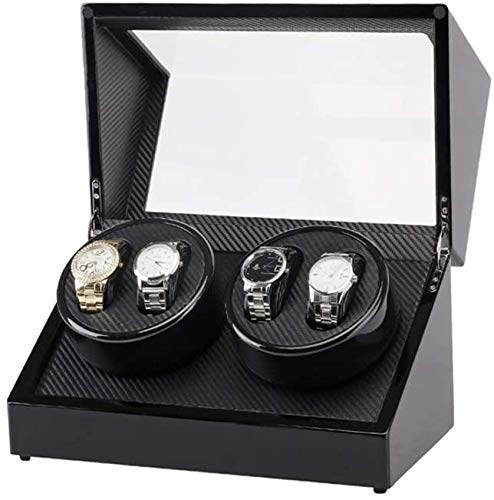 Remontoir montre automatique de luxe en noir mat pour ranger et entretenir deux garde-temps