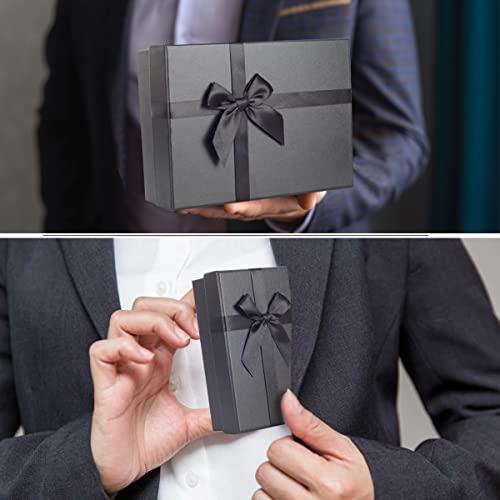 Gift Boxes For Presents, Black Gift Boxes, Pre-Warpped Boxes For Gifts, Gift Boxes With Lids, Sturdy Gift Box For Birthdays, Anniversaries, Weddings, Christmas, Etc.(Black) #TOP3
