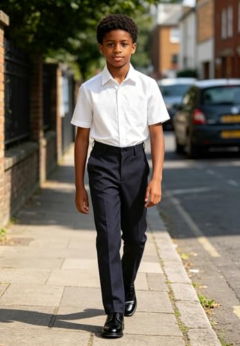Image of DHTS Boys Dress Pants (Size 2-20 Years) Slim Fit Uniform Pants for Toddler & Teens