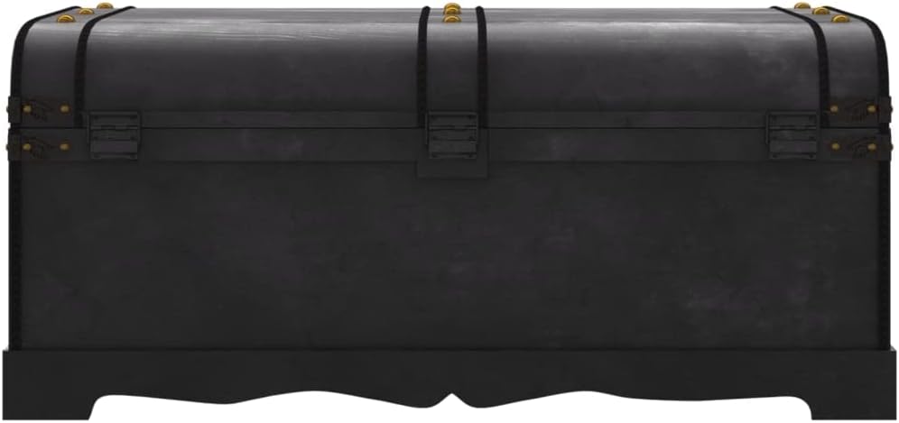 Wooden Treasure decorative storage boxes,containers with lids,Great for storing, organizing and reducing clutter Chest Large Black