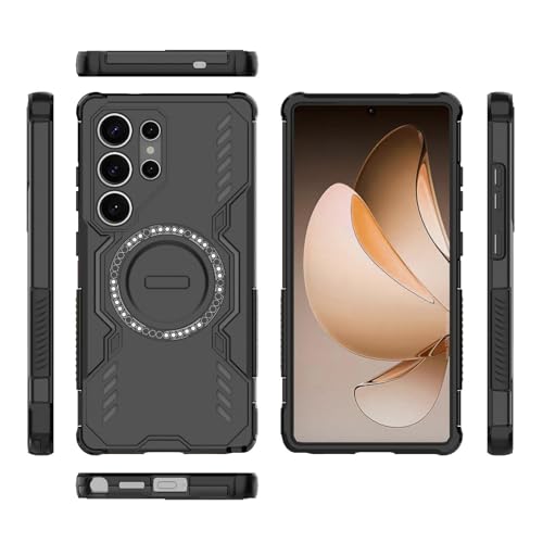Image of Back Cover Case for Samsung Galaxy S25 Ultra 5G | 360 Protection Mobile Phone Case | Mag-Safe | Samsung Galaxy S 25 Ultra Back Cover | Samsung Galaxy S25Ultra 5+G - Black TPU + PC