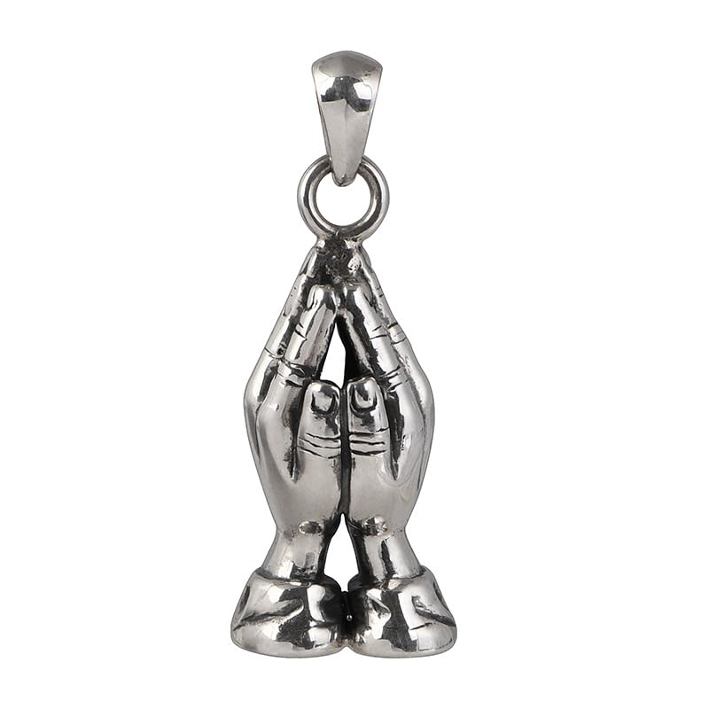 Collier femme mains de Bouddha en argent, chaîne de pull vintage pour look bohème